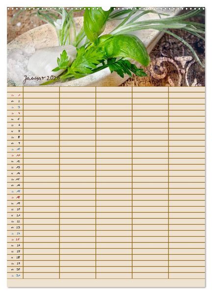 Produktbild: Italienische K&uuml;che mit Familienplaner (Wandkalender 2026 DIN A2 hoch), CALVENDO Monatskalender