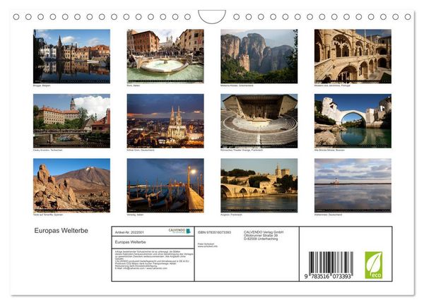 Produktbild: Europas Welterbe (Wandkalender 2026 DIN A4 quer), CALVENDO Monatskalender