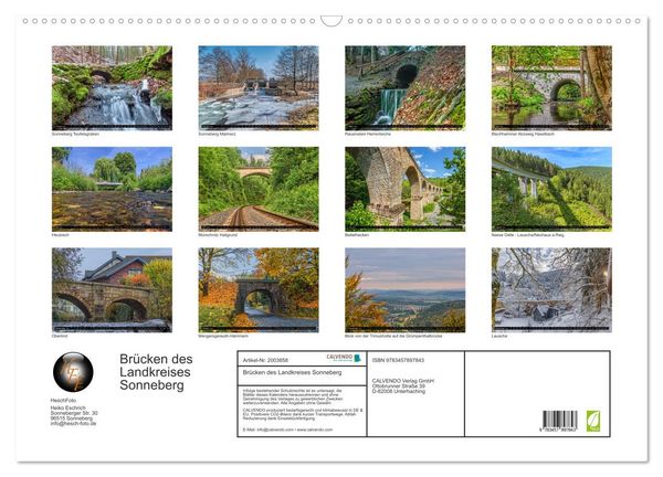 Produktbild: Br&uuml;cken des Landkreises Sonneberg (Wandkalender 2026 DIN A2 quer), CALVENDO Monatskalender