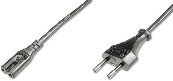 Digitus Kaltgeräte, Strom Netzkabel [1x Kleingeräte-Buchse C7 - 1x Euro-Stecker] 1.80 m Schwarz