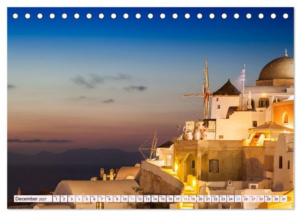 Produktbild: Santorini Island in the Light of the Aegean (Desk Calendar 2027 DIN A5 landscape), CALVENDO 12 Month DeskCalendar