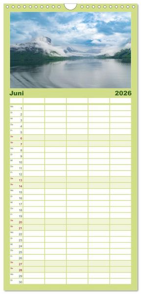 Produktbild: Familienplaner 2026 - Norwegens wundersch&ouml;ne Fjorde mit 5 Spalten (Wandkalender, 21 x 45 cm) CALVENDO