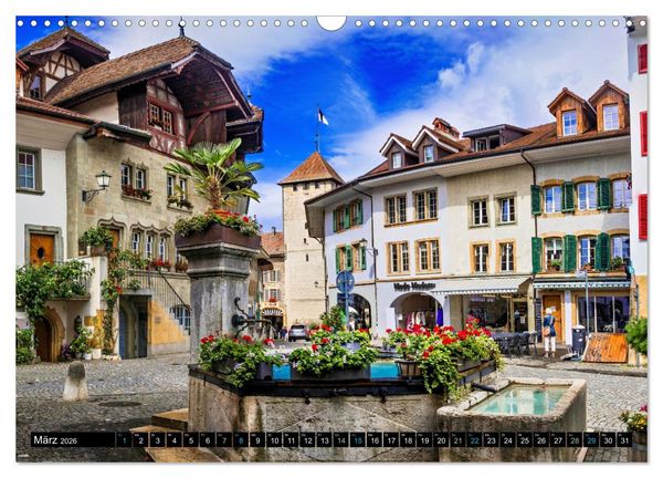 Produktbild: Murten &ndash; Historischer Charme am Ufer des Murtensees (Wandkalender 2026 DIN A3 quer), CALVENDO Monatskalender