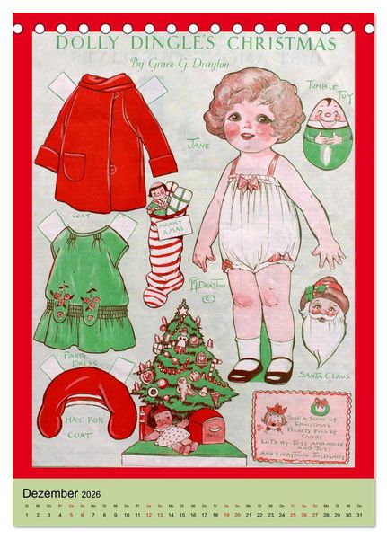 Produktbild: Dolly Dingle Kalender - Anziehpuppen von Grace G. Drayton (Tischkalender 2026 DIN A5 hoch), CALVENDO Monatskalender