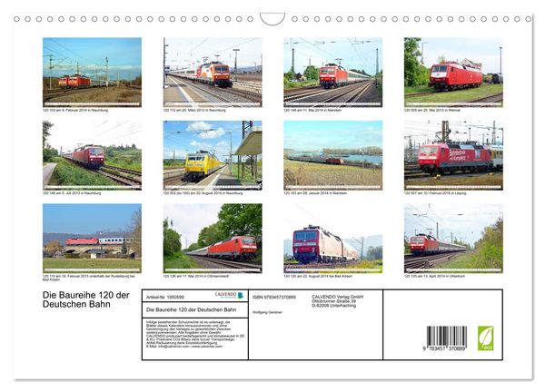 Produktbild: Die Baureihe 120 der Deutschen Bahn (Wandkalender 2026 DIN A3 quer), CALVENDO Monatskalender