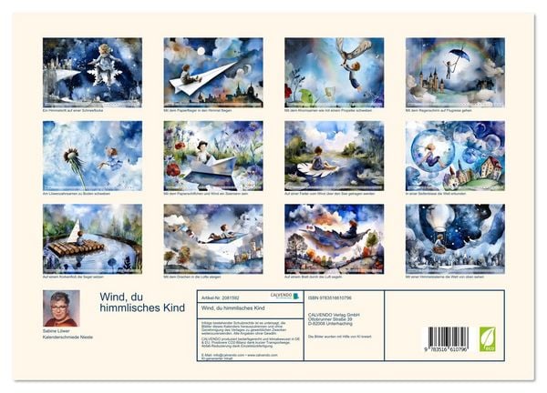 Produktbild: Wind, du himmlisches Kind (hochwertiger Premium Wandkalender 2026 DIN A2 quer), Kunstdruck in Hochglanz