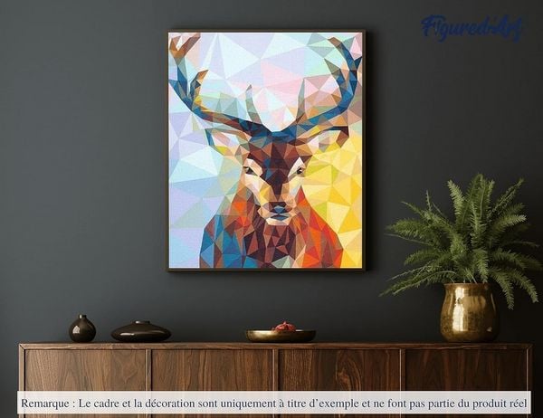 Produktbild: FiguredArt PN947-Y - Malen nach Zahlen, Modernes Rentier, Leinen-Keilrahmen (40x50cm), Malset, Paint by Numbers
