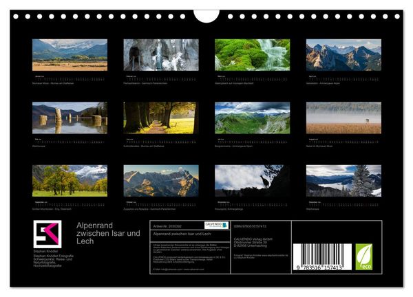 Produktbild: Alpenrand zwischen Isar und Lech (Wandkalender 2026 DIN A4 quer), CALVENDO Monatskalender