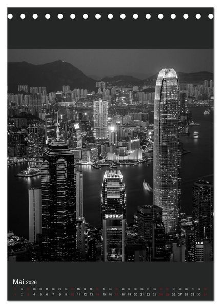 Produktbild: Hongkong schwarzwei&szlig; (Tischkalender 2026 DIN A5 hoch), CALVENDO Monatskalender