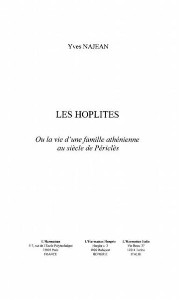 Produktbild: Hoplites ou la vie d'une famille athenie