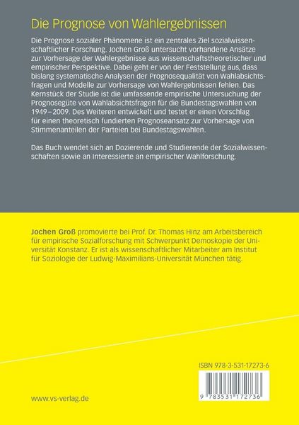 Produktbild: Die Prognose von Wahlergebnissen