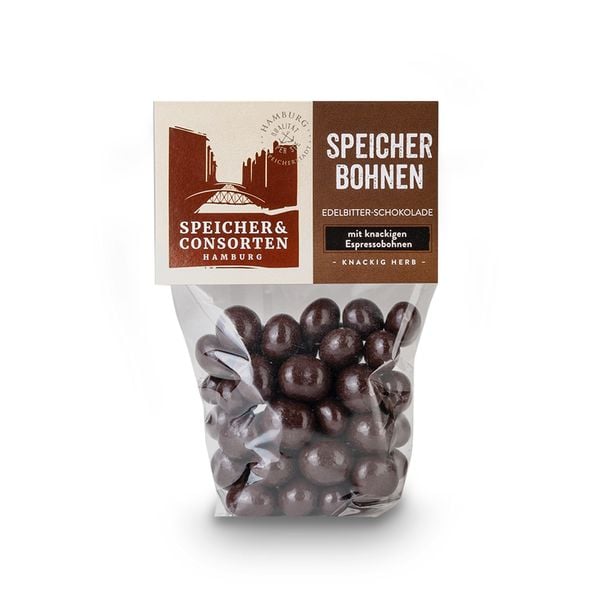 Produktbild: Speicherbohnen Edelbitterschokolade