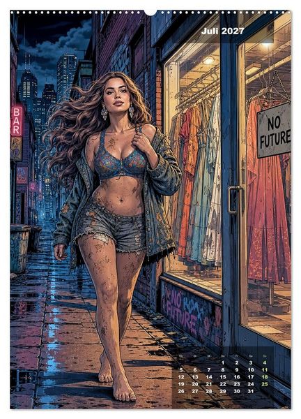 Produktbild: No Future: Dystopische Street-Art Graphic Novel (Wandkalender 2027 DIN A2 hoch), CALVENDO Monatskalender