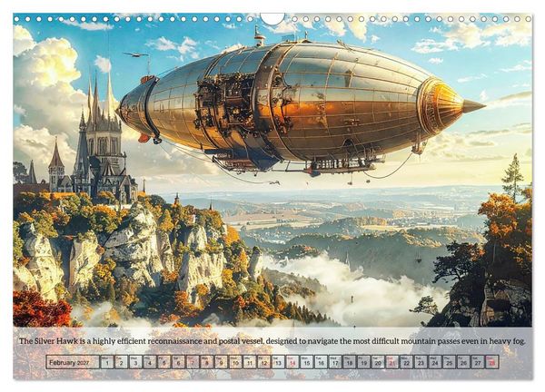 Produktbild: Chronicles of the crimson sky - A Steampunk Journey (Wall Calendar 2027 DIN A3 landscape), CALVENDO 12 Month Wall Calendar