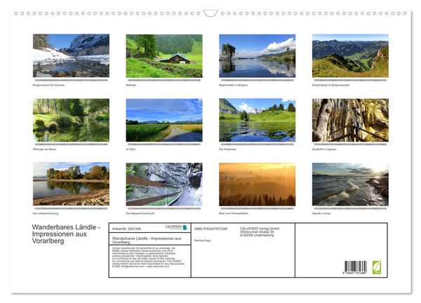 Produktbild: Wanderbares L&auml;ndle - Impressionen aus Vorarlberg (Wandkalender 2026 DIN A2 quer), CALVENDO Monatskalender
