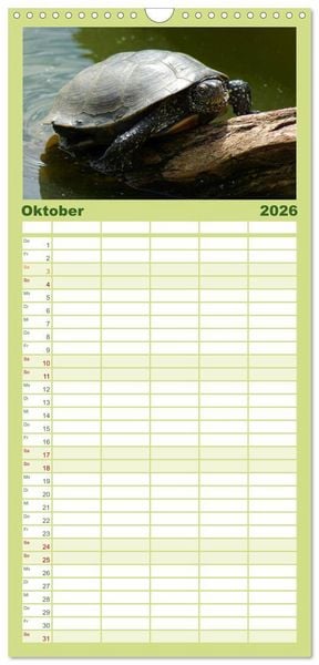 Produktbild: Familienplaner 2026 - Das Leben der Schildkr&ouml;ten mit 5 Spalten (Wandkalender, 21 x 45 cm) CALVENDO