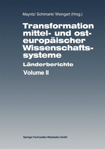 Produktbild: Transformation mittel- und osteurop&auml;ischer Wissenschaftssysteme