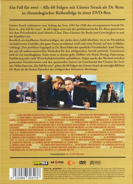 Produktbild: Ein Fall f&uuml;r Zwei - Alle 60 Folgen mit G&uuml;nter Strack als Dr. Renz [23 DVDs]