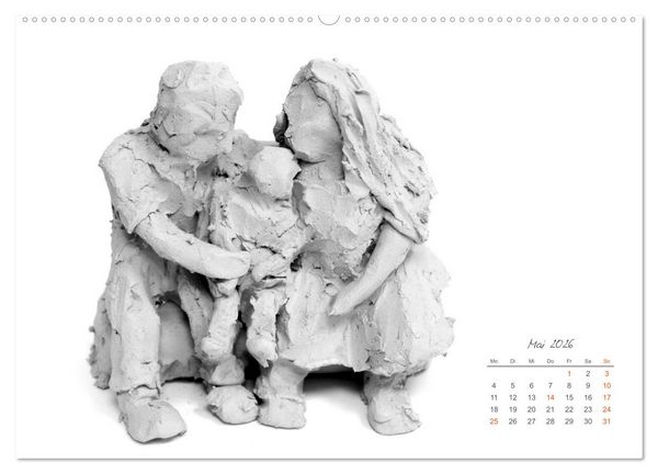 Produktbild: Gef&uuml;hle in Ton geformt - Intuitives plastisches Gestalten mit Tonerde (hochwertiger Premium Wandkalender 2026 DIN A2 quer), Kunstdruck in Hochglanz