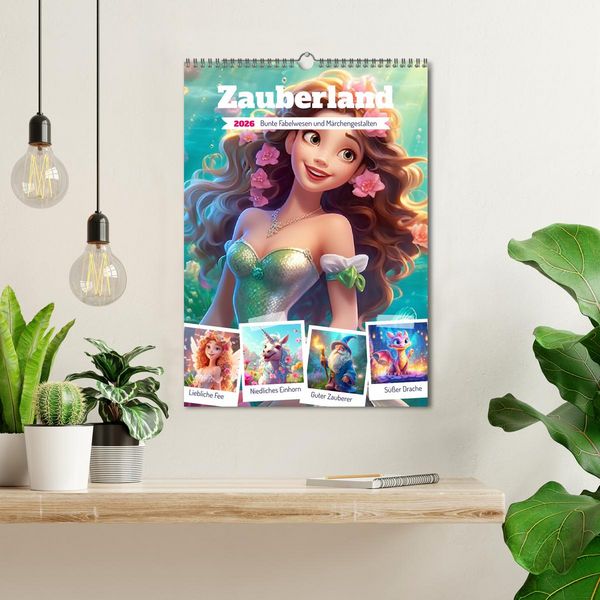 Produktbild: Zauberland. Bunte Fabelwesen und M&auml;rchengestalten (Wandkalender 2026 DIN A3 hoch), CALVENDO Monatskalender