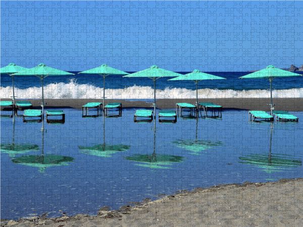 Produktbild: CALVENDO Puzzle Strand Plakias | 1000 Teile Lege-Gr&ouml;&szlig;e 64x48cm Foto-Puzzle f&uuml;r gl&uuml;ckliche Stunden