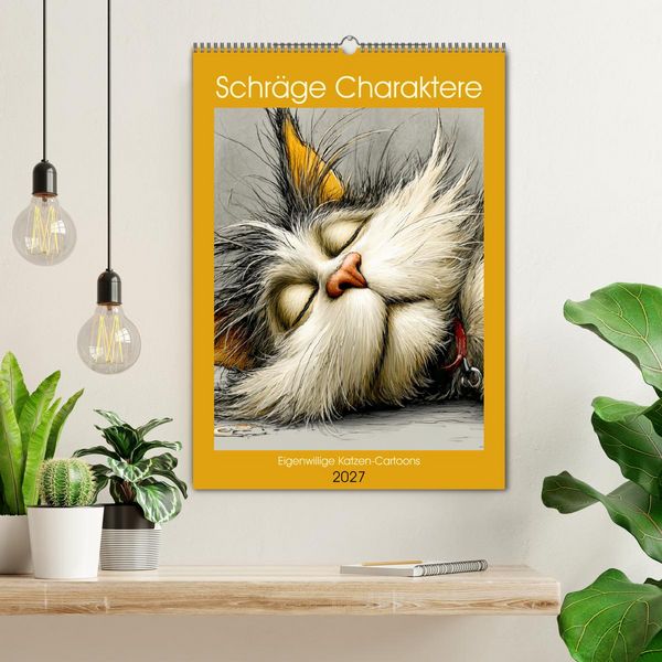 Produktbild: Schr&auml;ge Charaktere. Eigenwillige Katzen-Cartoons (Wandkalender 2027 DIN A2 hoch), CALVENDO Monatskalender