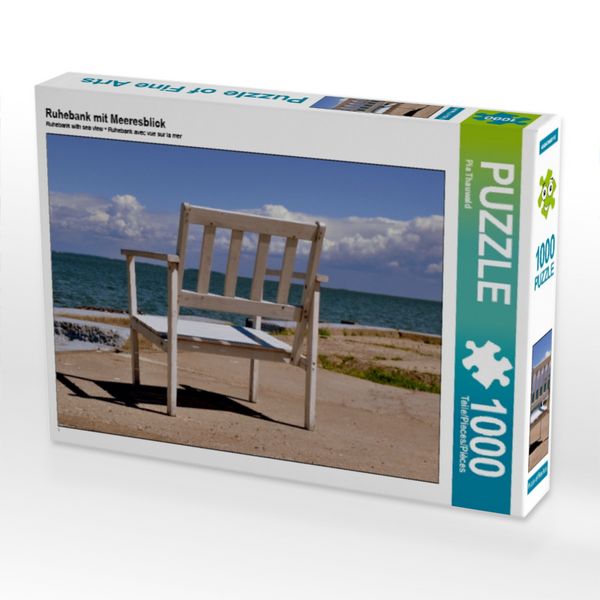 Produktbild: CALVENDO Puzzle Ruhebank mit Meeresblick | 1000 Teile Lege-Gr&ouml;&szlig;e 64 &times; 48 cm Foto-Puzzle f&uuml;r gl&uuml;ckliche Stunden