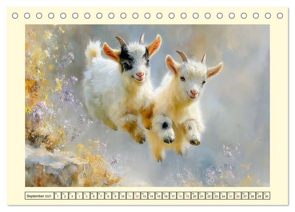 Produktbild: Zwergziegen. Kleine Wirbelwinde im Sonnenschein (Tischkalender 2027 DIN A5 quer), CALVENDO Monatskalender
