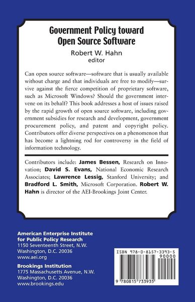 Produktbild: Government Policy toward Open Source Software