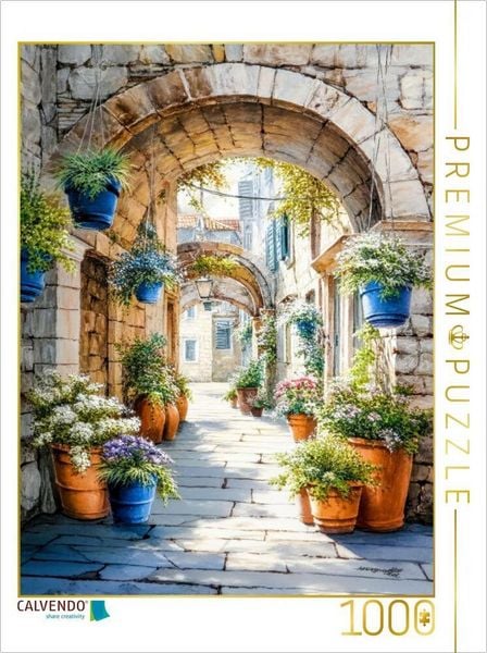 CALVENDO Puzzle Märchenhafte Bogengasse in Split | 1000 Teile Lege-Größe 64x48cm Foto-Puzzle für glückliche Stunden