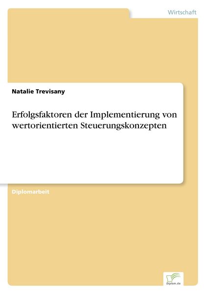 Produktbild: Erfolgsfaktoren der Implementierung von wertorientierten Steuerungskonzepten
