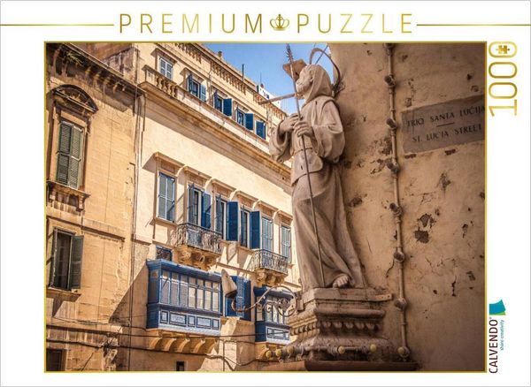 CALVENDO Puzzle Valletta - Typisches Stadtbild | 1000 Teile Lege-Größe 64x48cm Foto-Puzzle für glückliche Stunden