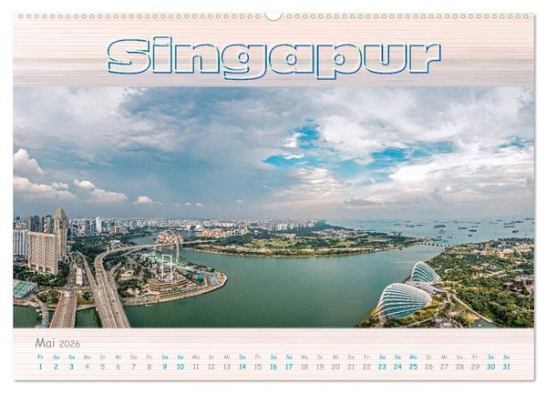 Produktbild: Singapur als Panorama (Wandkalender 2026 DIN A2 quer), CALVENDO Monatskalender
