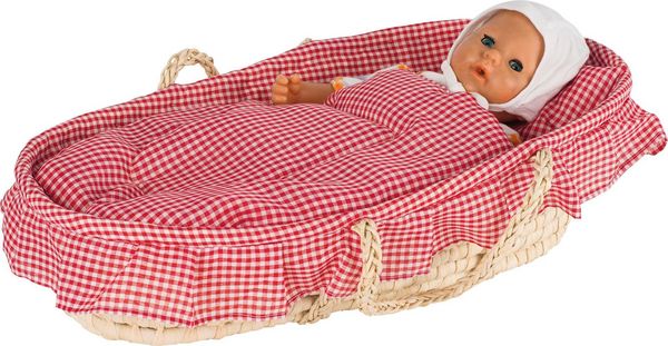 goki Puppentragekorb mit Bettzeug, rosa