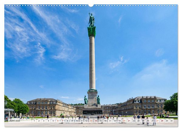 Produktbild: Stuttgart Stadtrundgang (Wandkalender 2026 DIN A2 quer), CALVENDO Monatskalender