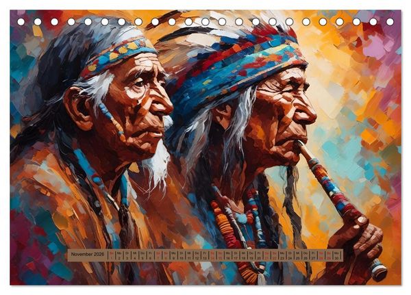Produktbild: Amerikanische Ureinwohner - Bilder von Geschichten inspiriert (Tischkalender 2026 DIN A5 quer), CALVENDO Monatskalender