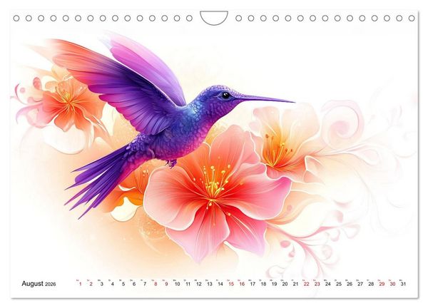 Produktbild: Fliegende Kunstwerke - Kolibris (Wandkalender 2026 DIN A4 quer), CALVENDO Monatskalender