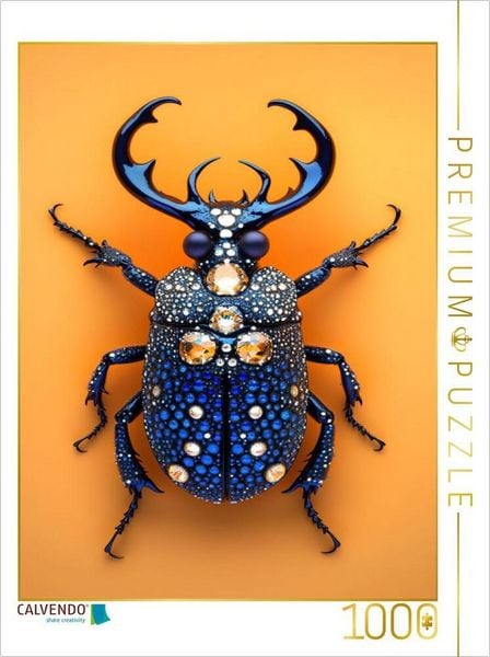 CALVENDO Puzzle Käfer-Saphir - Edelstein Insekt | 1000 Teile Lege-Größe 64x48cm Foto-Puzzle für glückliche Stunden