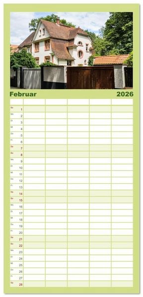 Produktbild: Familienplaner 2026 - Die Villenkolonie in Buchschlag mit 5 Spalten (Wandkalender, 21 x 45 cm) CALVENDO