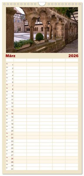 Produktbild: Familienplaner 2026 - Ein Spaziergang durch Feuchtwangen mit 5 Spalten (Wandkalender, 21 x 45 cm) CALVENDO