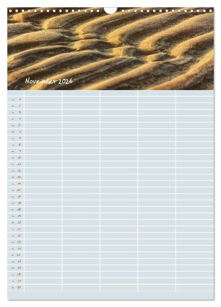 Produktbild: Kleine Sand-Sch&ouml;nheiten / Familienplaner (Wandkalender 2026 DIN A3 hoch), CALVENDO Monatskalender