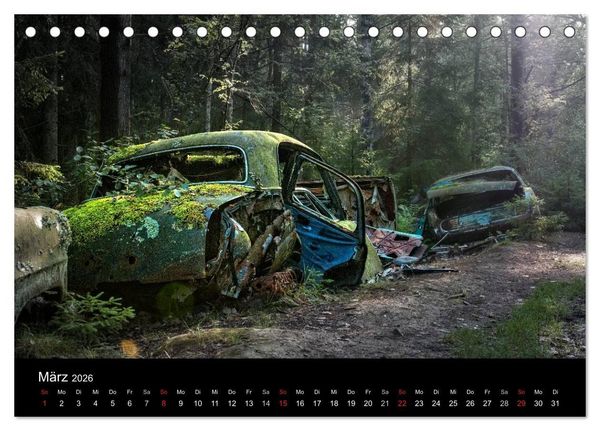 Produktbild: Automobile im Herbst (Tischkalender 2026 DIN A5 quer), CALVENDO Monatskalender