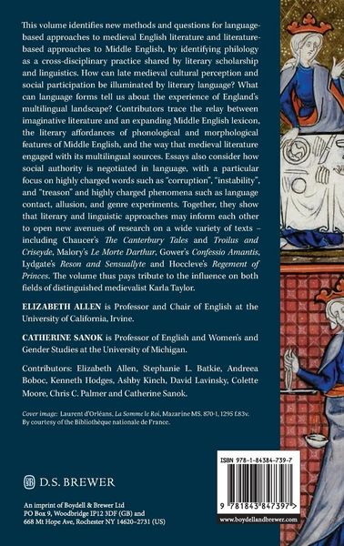 Produktbild: Language, Linguistics and Middle English Literature