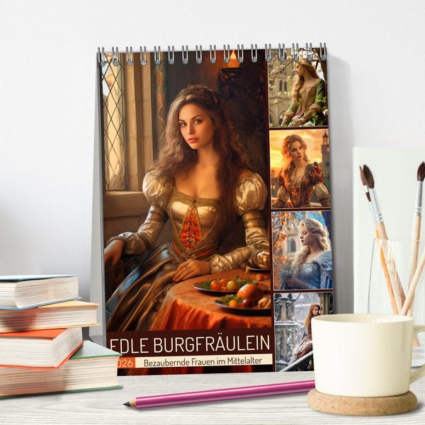 Produktbild: Edle Burgfr&auml;ulein (Tischkalender 2026 DIN A5 hoch), CALVENDO Monatskalender
