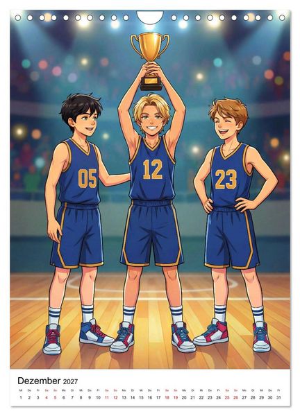 Produktbild: Level Up &ndash; Basketballhelden (Wandkalender 2027 DIN A4 hoch), CALVENDO Monatskalender