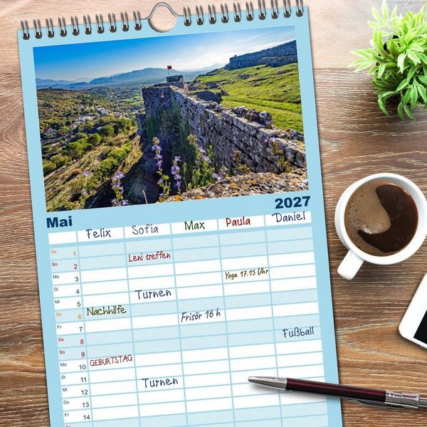 Produktbild: Familienplaner 2027 - Shkodra &ndash; Perle im Norden Albaniens mit 5 Spalten (Wandkalender, 21 x 45 cm) CALVENDO