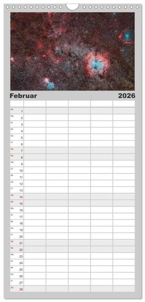 Produktbild: Familienplaner 2026 - Deepsky XVII mit 5 Spalten (Wandkalender, 21 x 45 cm) CALVENDO