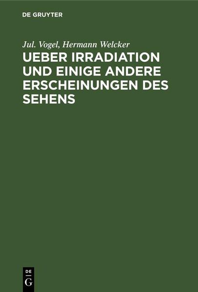 Produktbild: Ueber Irradiation und einige andere Erscheinungen des Sehens