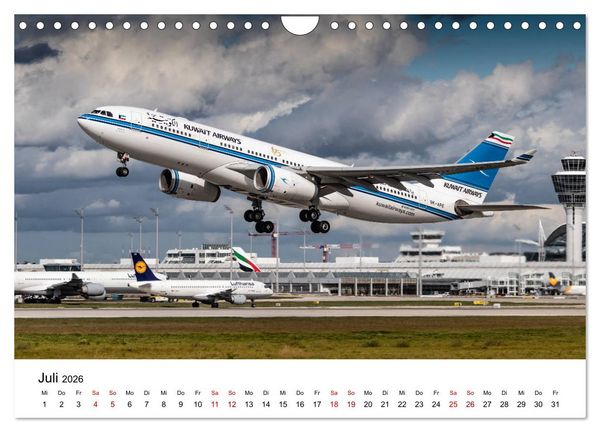 Produktbild: Planespotting am Flughafen M&uuml;nchen (Wandkalender 2026 DIN A4 quer), CALVENDO Monatskalender