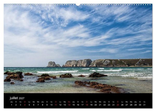 Produktbild: La Bretagne - prises de vue sur un paysage c&ocirc;tier (Calendrier mural haut de gamme 2027 DIN A2 vertical), CALVENDO calendrier mensuel